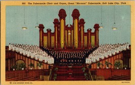 The Great Mormon Tabernacle Choir and Organ Salt Lake City Utah Vtg Postcard - £6.58 GBP