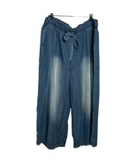 Impressions Denim Gaucho Pants Wide Leg Cropped Drawstring 3X - €25,73 EUR