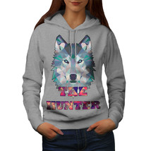 Wellcoda Wolf Hunter Nature Womens Hoodie, Spiky Casual Hooded Sweatshirt - £29.06 GBP