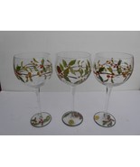 3 Block Tis the Season berries holly balloon wine goblets Box hand painted - £31.31 GBP