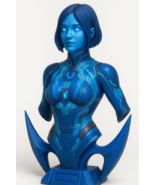 Cortana Halo 3D Printed Fan Art Bust | 7&quot; Custom PLA Unpainted Figure St... - $64.07 CAD