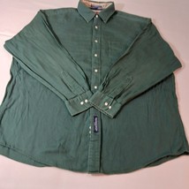 Tommy Hilfiger Shirt Men’s 17(34-35) Button Up Long Sleeve Green Cotton RN 15481 image 7