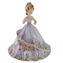 Josef Originals Porcelain Engagement Figurine Romance Series Purple Dress *Chips - £76.42 GBP