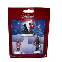 Cobblestone Corners Winter Village  3 Piece Set Great For Snow Globs! - £5.17 GBP