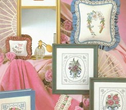 Leisure Arts Bouquets & Lace 19 Designs 1982 Counted Cross Stitch Pillows  - $9.89