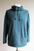 Lou &amp; Grey MP Petite Cowl Mock Neck Green Heather Terry Top Sweatshirt - £19.34 GBP