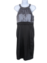 Jones Wear Dress Sz 6 Black &amp; Silver Evening Holiday Formal Beaded Neckline - £13.97 GBP