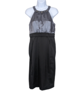 Jones Wear Dress Sz 6 Black &amp; Silver Evening Holiday Formal Beaded Neckline - £14.10 GBP