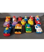 Fisher Price Little People Wheelies Race Cars Jeep Tow Fire Vehicles Lot... - £25.47 GBP