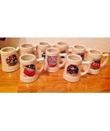 Hunter Mfg Group Lot Of Nine Collectible Ceramic Nascar Miniature Mugs 2... - £12.45 GBP