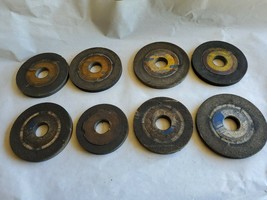 8 pcs Used Norton &amp; Bay State surface grinding wheel 4-3/8-5-1/2&quot;x1/2 &quot; x1-1/4&quot;  - £31.96 GBP