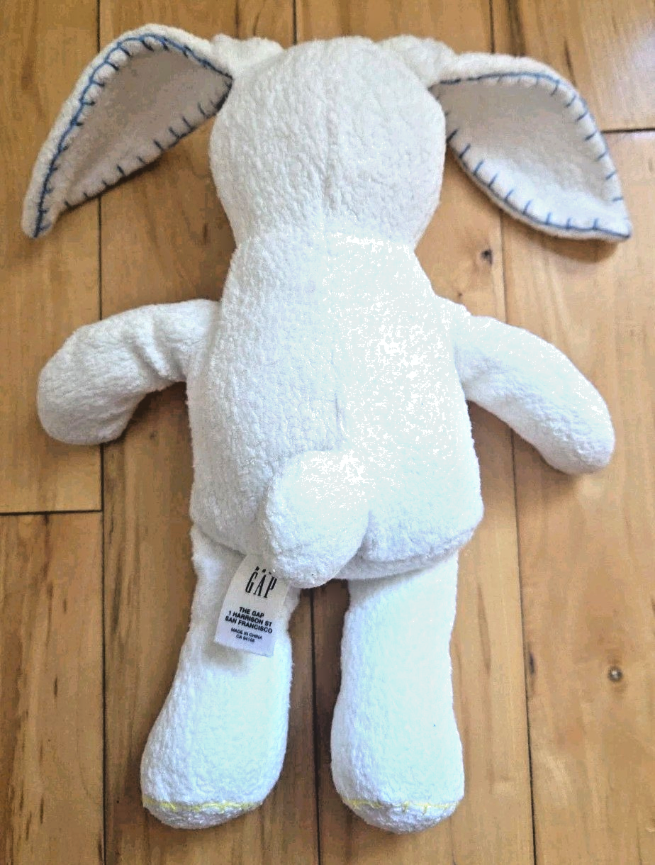 Baby Gap Hopper Blue Ear Stitched Plush Bunny Rabbit Pink Nose Gray Eyes 2003 Item image 5