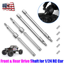 4PCS CVD Hardened Steel Front &amp; Rear Axle Drive Shaft for 1/24 Axial SCX... - £17.29 GBP