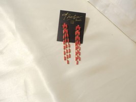Thalia Sodi 3-1/2&quot; Gold-Tone Red Stone Baquette Linear Drop Earrings M75... - £9.80 GBP