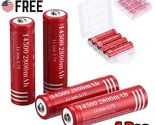 4X 14500 3.7V 2800Mah Lithium Li-Ion Rechargeable Battery Batteries +Sto... - $17.99