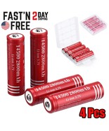 4X 14500 3.7V 2800Mah Lithium Li-Ion Rechargeable Battery Batteries +Sto... - £14.38 GBP