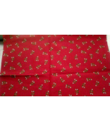Fabric Red Rooster &quot;Sweets for the Sweet&quot; Candy Cane w/Holly on Red 14&quot; ... - $4.18 CAD