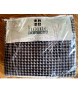 NOS 100% Cotton Flannel FULL Sheet Set Hounds Tooth Houndstooth Brown - £43.41 GBP