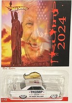 White &#39;66 CHEVY NOVA Custom Hot Wheels Car 2024 Donald Trump MAGA Series... - $72.71