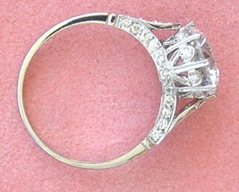Antique Style .38ctw Diamond Platinum Engagement Ring Mounting For 9 Mm Center - £2,058.30 GBP