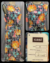 Vintage Sakowitz Casi Stampa Floreale Donna Misura 10 Abito Originale Ta... - $103.94