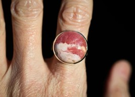 Rhodochrosite Ring Pink Gemstone Ring 925 Silver Handmade Unisex Gifts Ring - £74.43 GBP