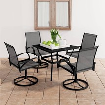  Dining Set Anthracite Grey Textilene and Powder-Coated Steel - $20,021.33 MXN