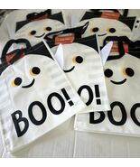 Trick or Treat Candy Bags Totes Halloween Fabric Ghost Large Lot of 5 Ne... - $13.39