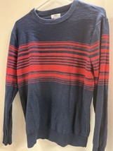 Old Navy Sweater Mens Medium Red and Navy Blue Striped Sweater - $10.45