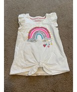 Tommy Bahama Girls XS 4 White Pink Sequin Rainbow Sleeve Shirt Top NWOT - £7.80 GBP