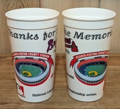Atlanta Braves Fulton County Stadium Souvenir Plastic Cups Vintage Set Memories  - £14.62 GBP