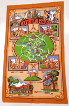 Vintage City Of York (England) - Kitchen Tea Towel NOS Made in UK York map - £10.90 GBP