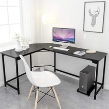 Black Corner Gaming Computer Desks For Home Office Pc.Workstation, Shaped Desk - £105.36 GBP