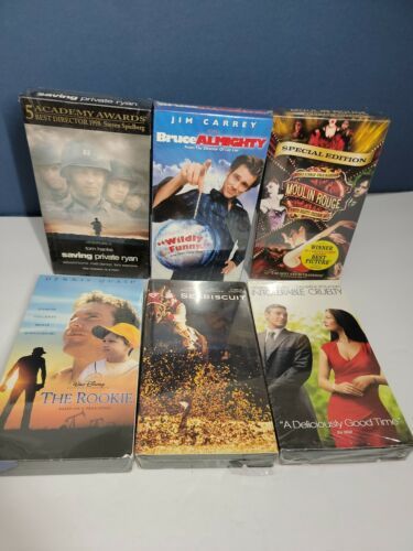 Primary image for VHS movies Lot Of 6 sealed All Genres Jim Carrey saving private ryan clooney 