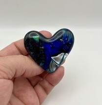 Handmade Dichroic Glass Heart Object de Arté Keepsake- “You Are Loved&quot; #... - $45.00