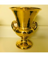 Vtg Haeger Pottery Urn Vase 22 Carat Gold Glaze Trophy Hollywood Regency... - £33.35 GBP