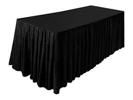 Tektrum 6&#39; Ft Long Fitted Table DJ Jacket Skirt Cover For Trade Show (Black) - £34.54 GBP