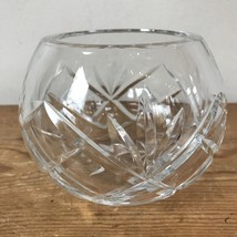 Vtg Royal Brierley Clear Cut Crystal Glass Rounded Candy Rose Bowl Vase ... - $125.00