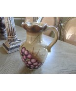 TABLETOPS UNLIMITED PITCHER FRUITION HAND PAINTED PURPLE GRAPES 10&quot; NICE - $11.83