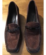 Stuart Weitzman Women&#39;s Shoes Brown Suede Perforated Shoes Size 7 Nice! - $923.60 MXN