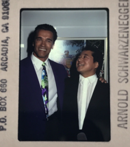 1991 Arnold Schwarzenegger &amp; Hiro Yamagata Artist Celebrity Transparency Slide - £7.46 GBP