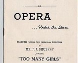 Opera Under the Stars TOO MANY GIRLS Program Fair Park Casino Dallas 1940&#39;s - $24.72
