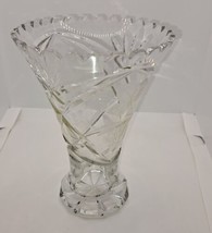 Vintage Lead Crystal Flower Vase  7  1/2 &quot; - £35.83 GBP