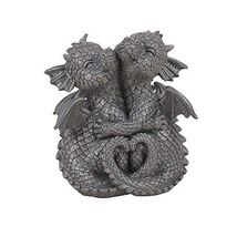 Romantic Valentines Baby Garden Dragons Cuddling Tight Statue 5.25" Tall - $19.78