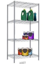 Home Basics 4-Layer Wire Shelf Storage Rack Silver Kitchen Garage - $42.74