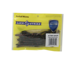 Luck-E-Strike, 6&quot; Twirl Tail Worm Fishing Lure, Watermelon Pep Neon - £3.70 GBP