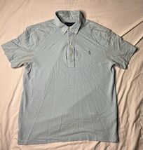 Polo Ralph Lauren Oxford Knit Shirt Men’s Large Blue Short Sleeve Casual... - $25.00