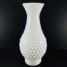 Lamp Chimney Hobnail Milk Glass White Hurricane Shade Oil 9.5” X 3” VTG - £17.95 GBP