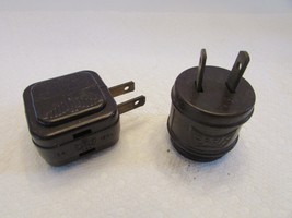 Vintage Electrics Brown Bakelite Bulb Light Socket &amp; 3 Way Plug Eagle Brand - $91.99 MXN