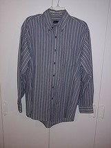 Van Heusen Men&#39;s Ls Striped POYESTER/COTTON SHIRT-M(15/15.5)X33.75-BARELY Worn - £4.62 GBP